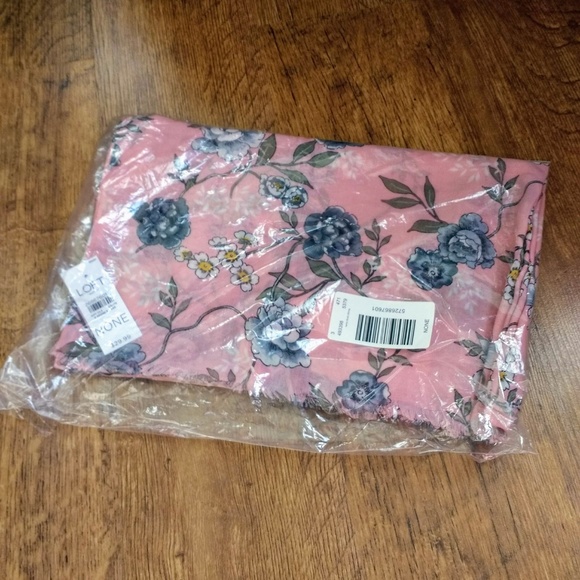 NOT FOR SALE Loft Outlet Pink & Blue Floral Scarf - Picture 2 of 2